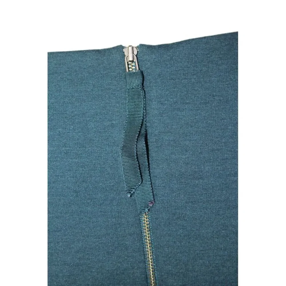 Rebecca Taylor Womens Back Zip Sleeveless Boat Neck Sheath Dress Blue Size 0_4